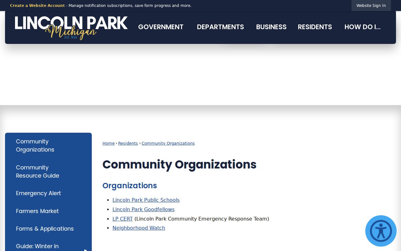 Lincoln Park neighbors community organizations contacts