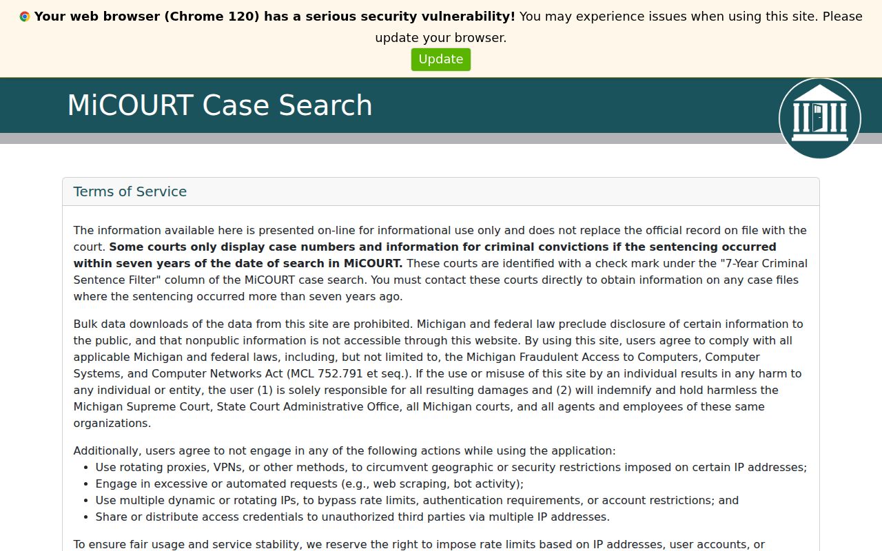 Lincoln Park residents directory court research through Michigan MiCOURT